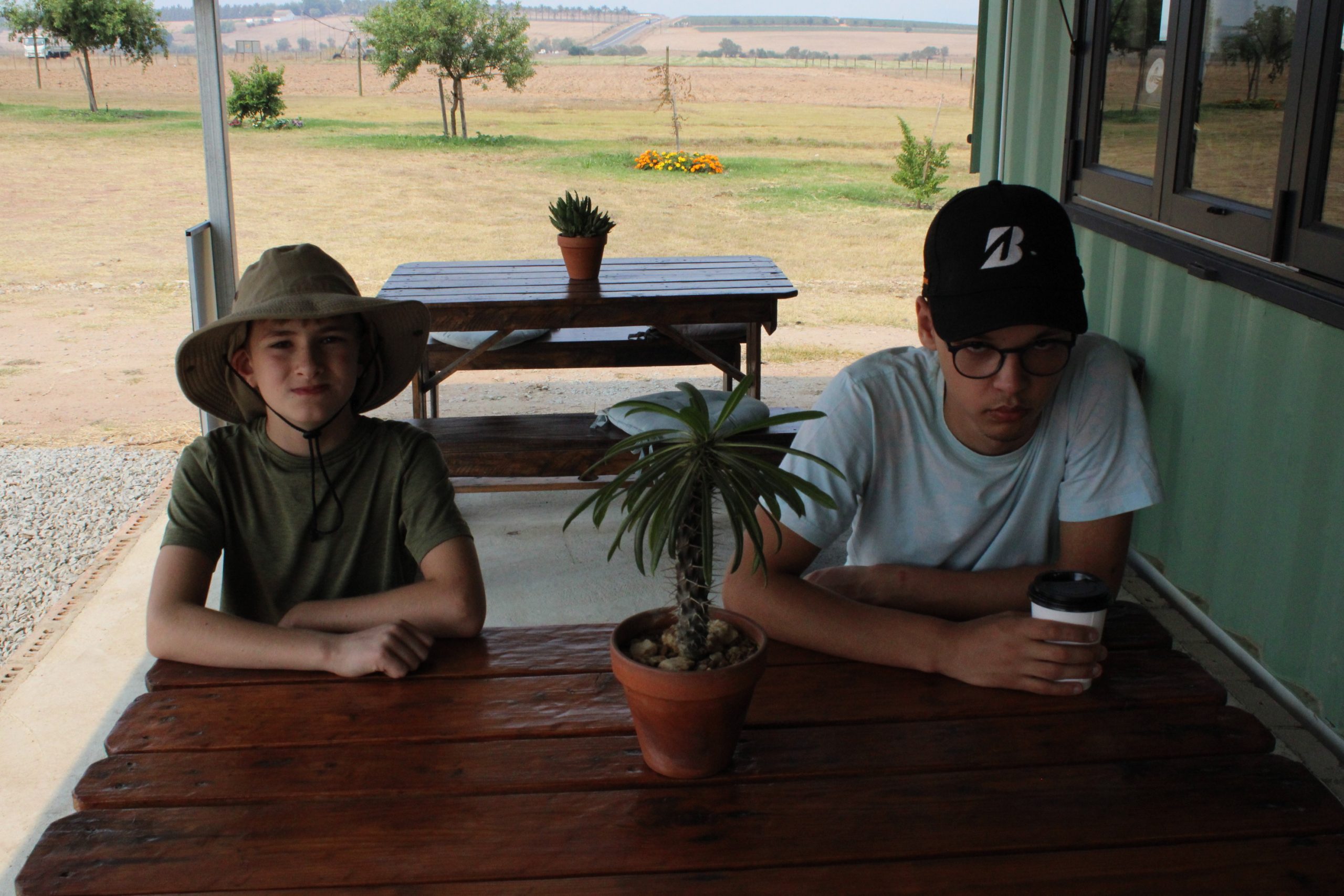 Chilling at a farm store on our way back